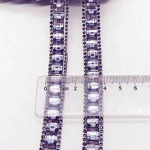 Customized factory price  wholesale hot fix trimming iron on rhinestone banding