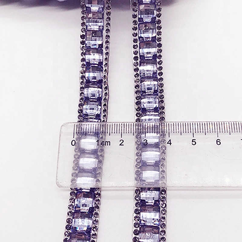 Customized factory price  wholesale hot fix trimming iron on rhinestone banding