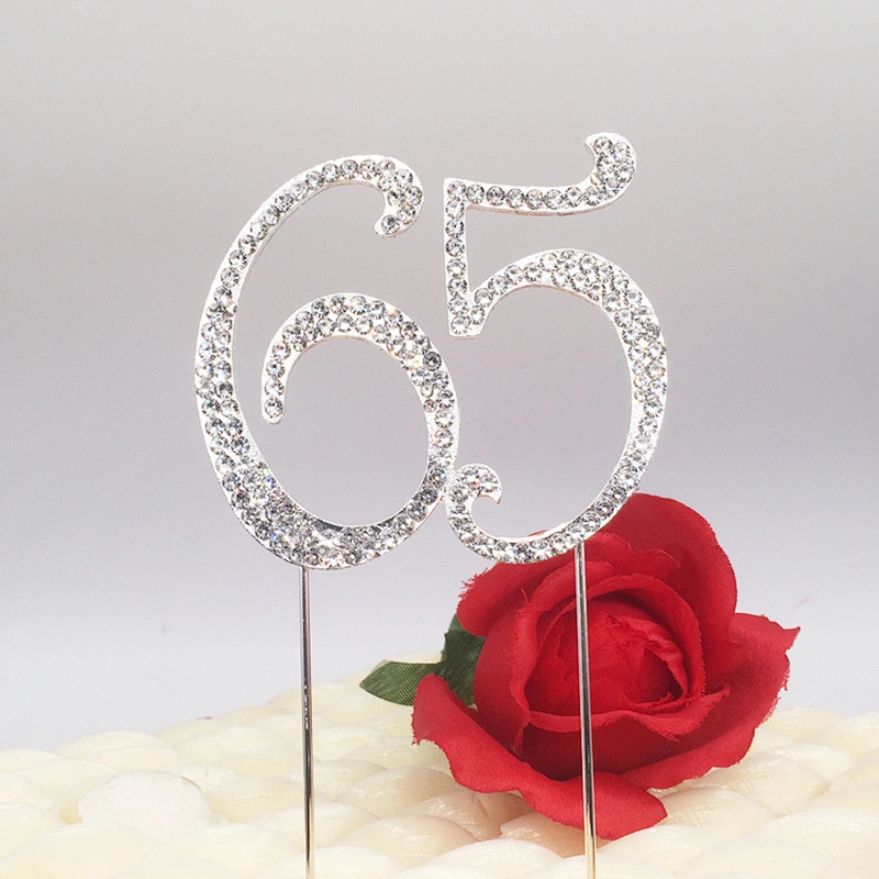 Diamante Cake Pick Rhinestone Numbers Age Birthday Anniversary Cake Topper