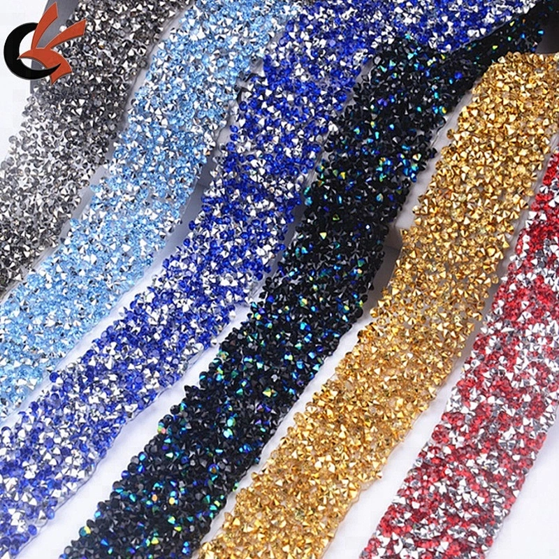 Iron On Rhinestone Chain Trimming rhinestone appliques Garment Accessories