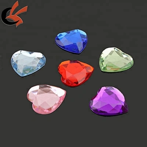 20x20mm Colours Heart Silver Acrylic Fancy stones