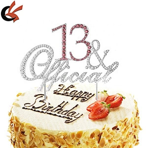 NEW rhinestone 13& Official  Teenager Birthday Cake Topper