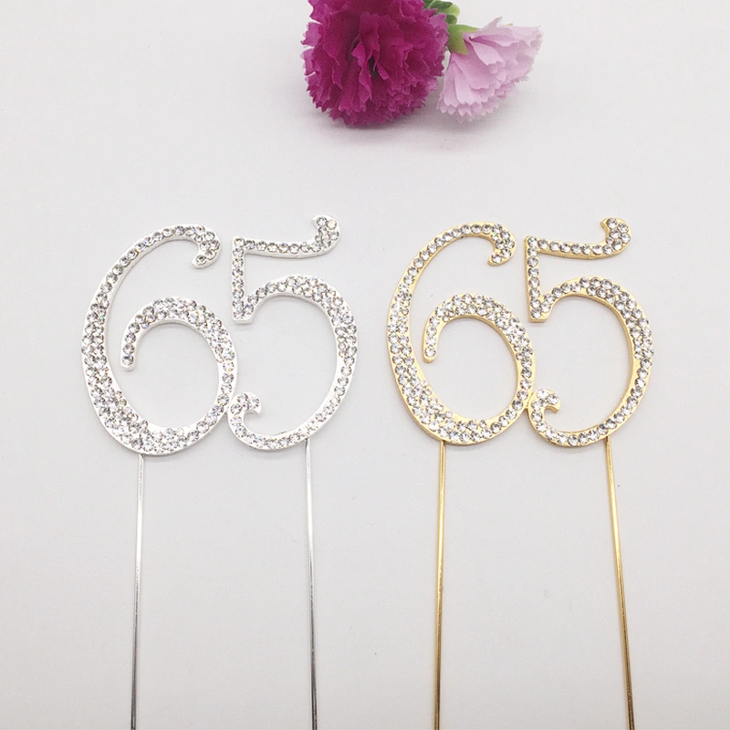 Diamante Cake Pick Rhinestone Numbers Age Birthday Anniversary Cake Topper