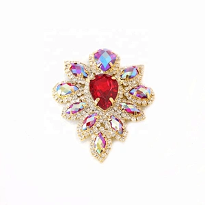 Indian Wedding Bridal Flatback Crystal Diamante Vintage Colored Resin Stone Headpiece Applique