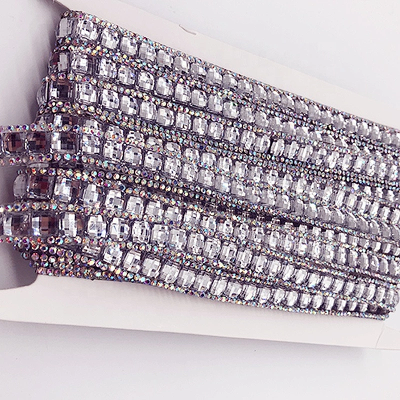Customized factory price  wholesale hot fix trimming iron on rhinestone banding