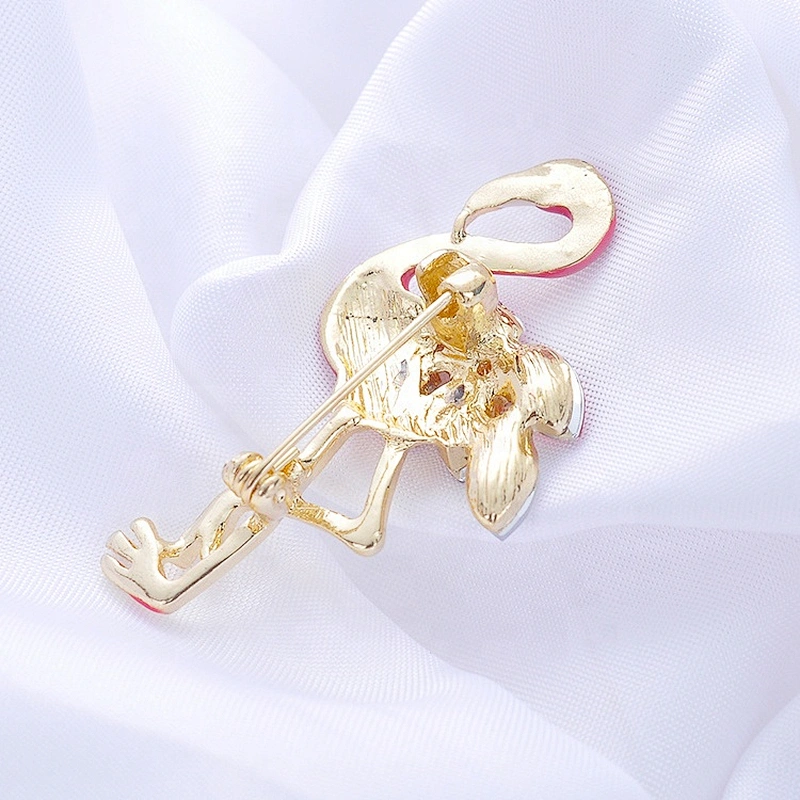 Custom New Products Making Jewelry Gifts Rhinestone Flamingo Brooch