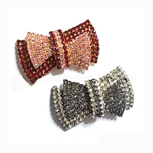 Wholesale Decorative Custom Marquise Baguette Rhinestone Crystal Bow Shoe Clips