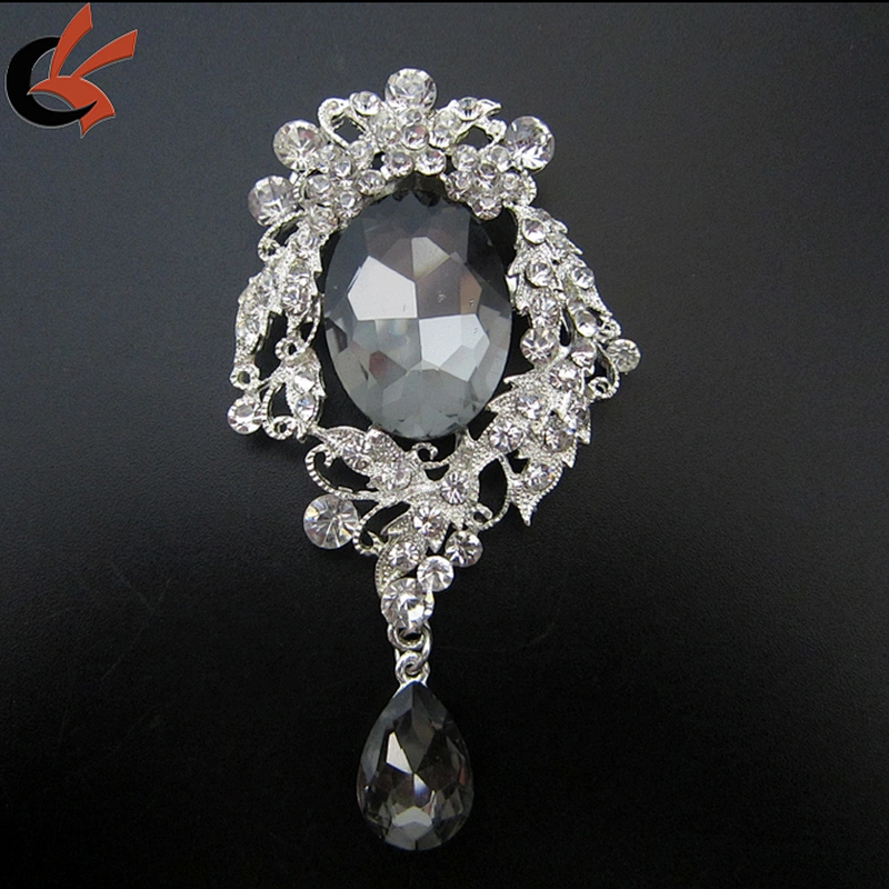 Wholesale Wedding Elegant Crystal Rhinestone Diamante Dangling Brooch