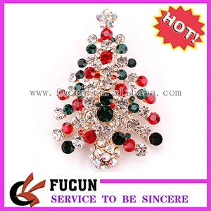 cheap freshing colorful lighting christmas trees brooch pin for decoration