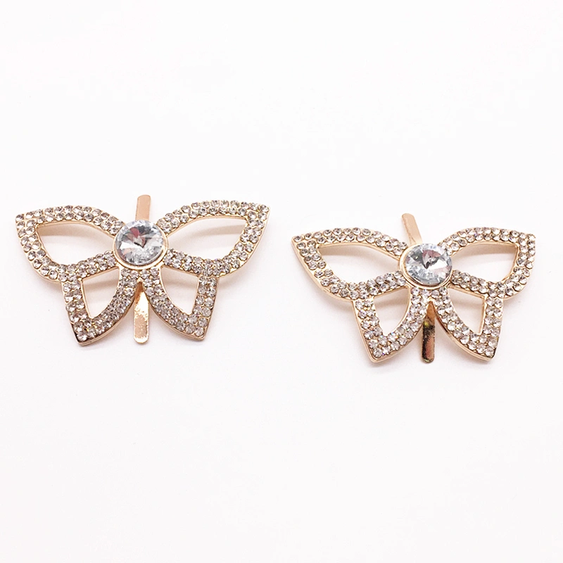 custom rhinestone butterfly shape shoes buckle accessories