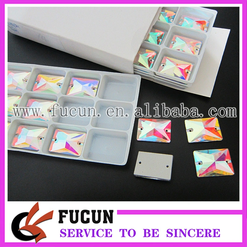 wholesale 16*16mm flatback triangle sew on glass