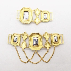 custom fashion new style rhinestone two piece set women swimwear crystal bikini connector for competition suit