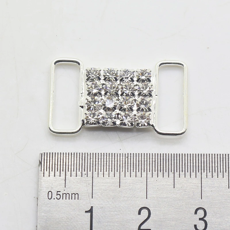 Charming Metal Chain Buttons Crystal Rhinestone Bikini Swimwear Connectors/ Buckle For Swimwear