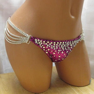 dazzling zinc alloy fashion design bikini connector crystal for swimwear clothing