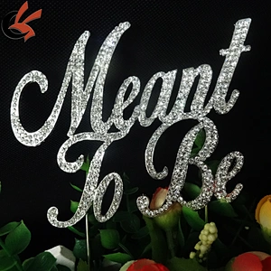 Crystal Diamante Monogram Meant to Be cake topper