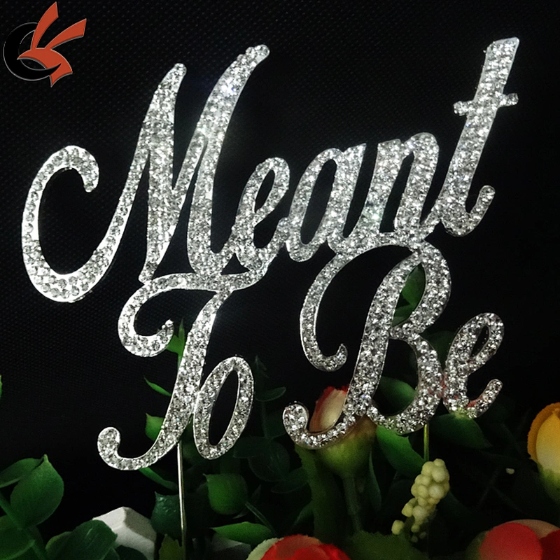 Crystal Diamante Monogram Meant to Be cake topper