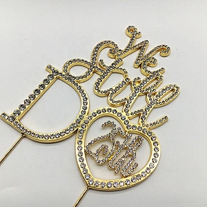 Sparkly Crystal Rhinestone Diamond Gems wedding cake topper