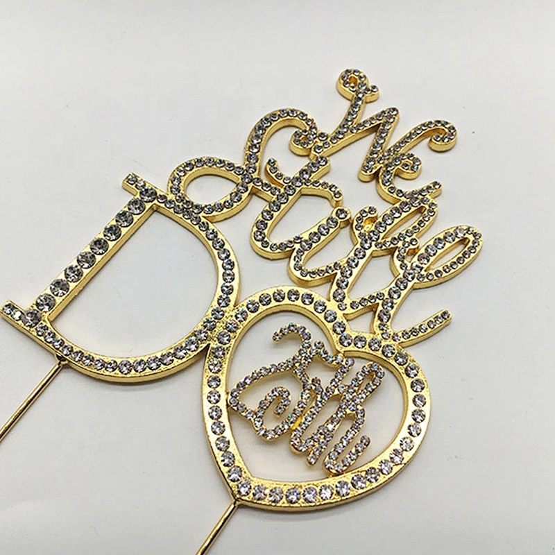 Sparkly Crystal Rhinestone Diamond Gems wedding cake topper