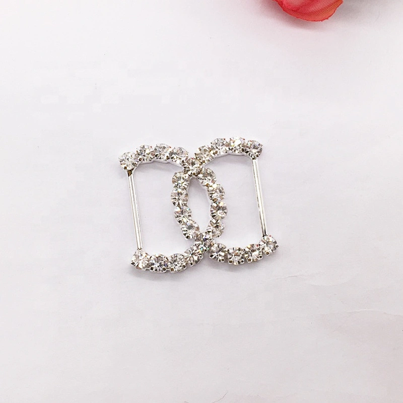 Silver rhinestone bikini accessories crystal channel connector for competition suit
