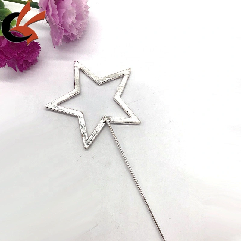 45x48mm Silver star shining crystal rhinestone cake topper