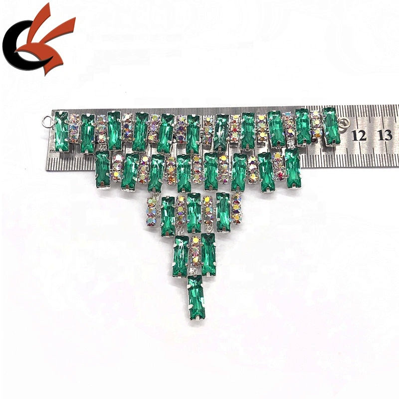 Carnival Dress decoration green color crystal rhinestone buckles