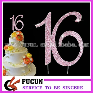 12cm yellow rhinestone gold number 50 for anniversaries cake decoration