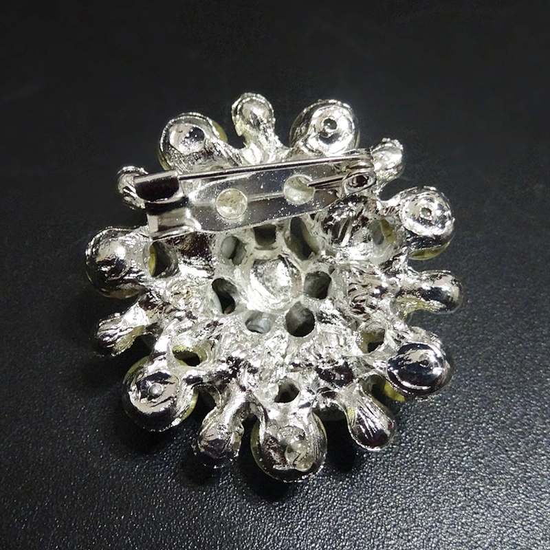 30MM RHINESTONE SILVER PEARL BROOCH FOR WEDDING