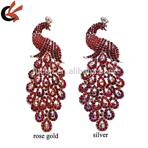 Wholesale rhinestone Large Peacock Brooch pin for Party