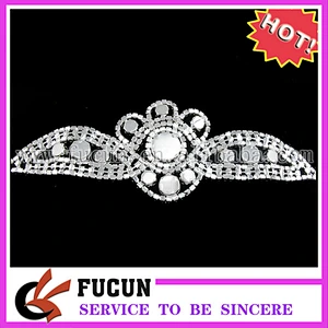 Metal Back Embellishment Bridal Crystal Rhinestone Sash Applique