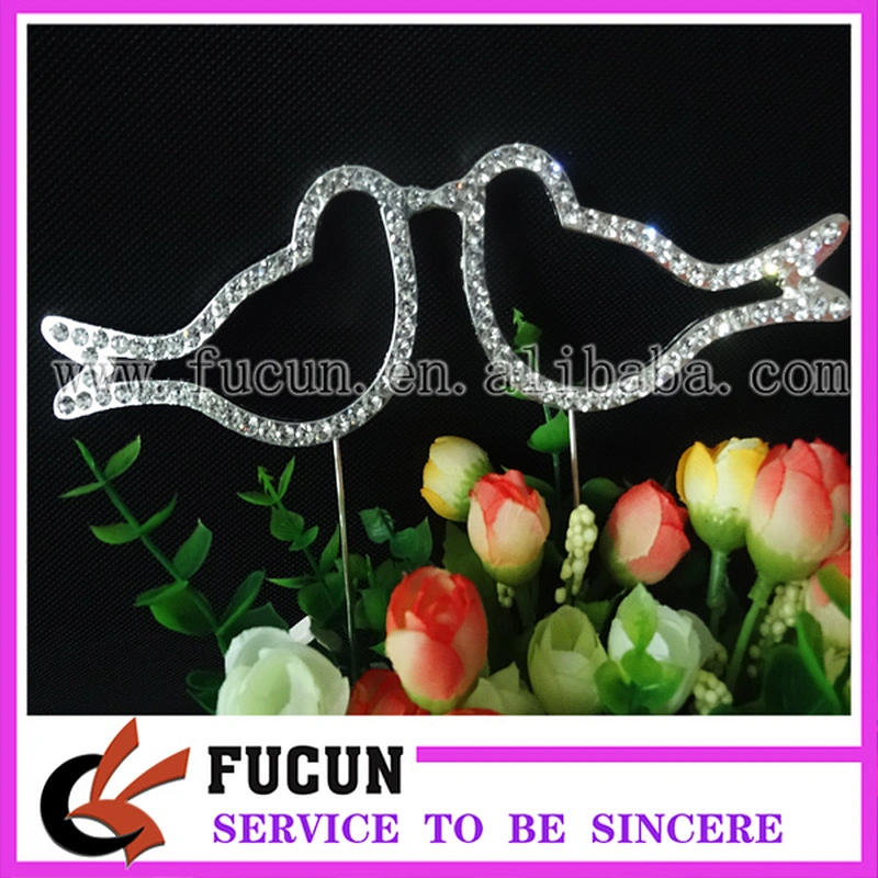 Spring Summer Crystal Rhinestone Butterfly Wedding Anniversary Cake Topper