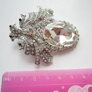 jewelry custom new design bridal rhinestone diamond leaf brooch wholesale