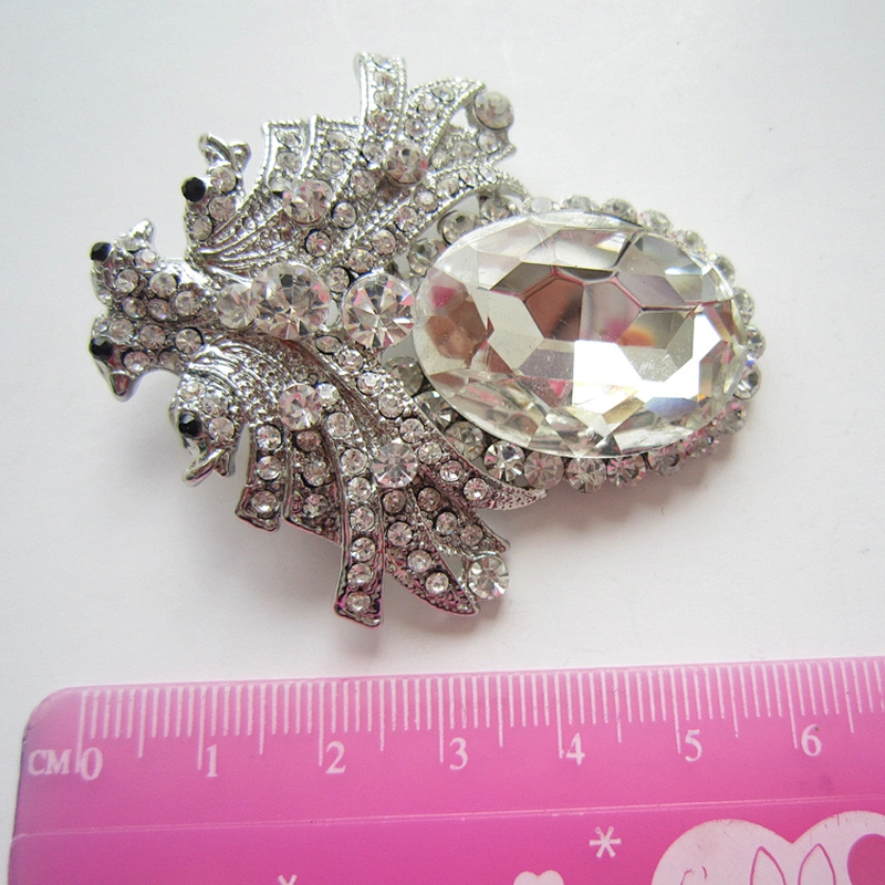 jewelry custom new design bridal rhinestone diamond leaf brooch wholesale
