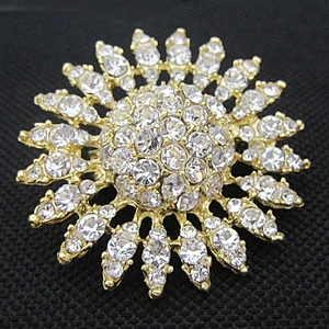 Golden decoration alloy rhinestone craft antique brooch