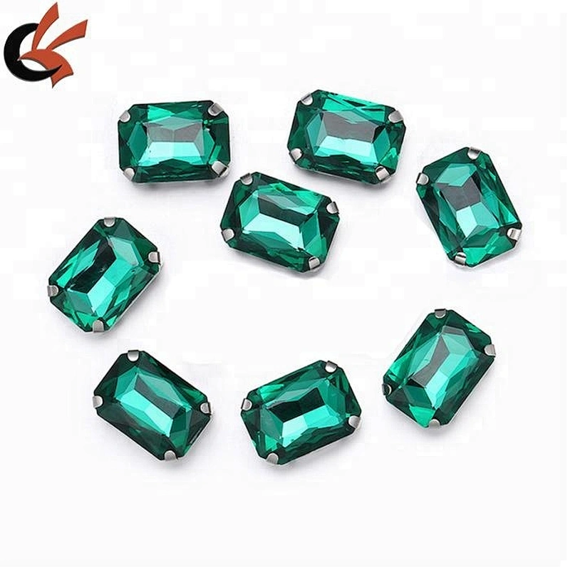 wholesale sewing accessories octagon acrylic rhinestone with metal claw