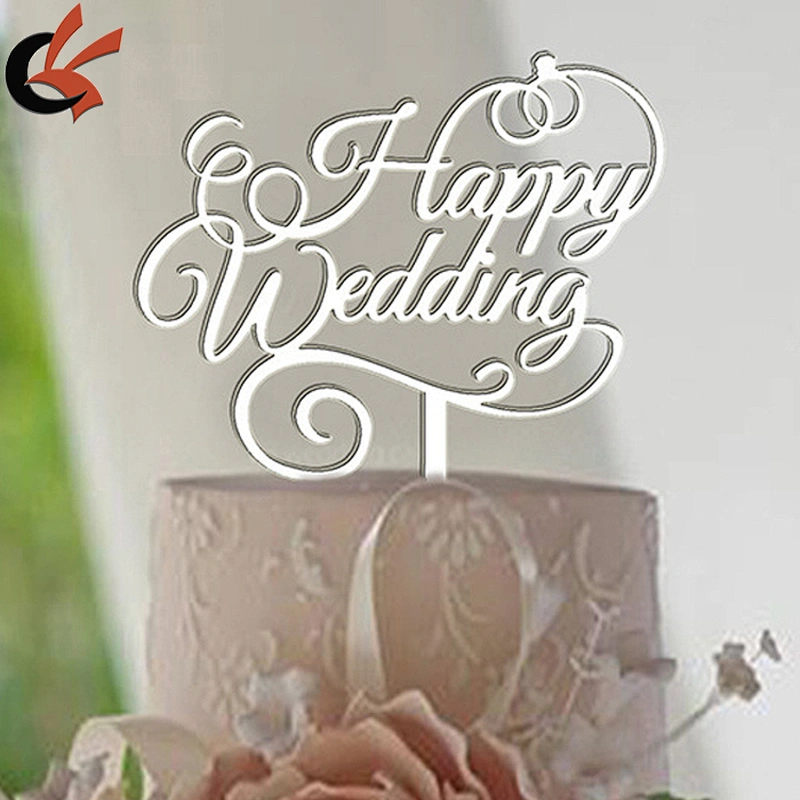 China wholesale Happy Wedding Acrylic Cake Topper