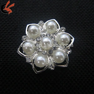 flatback small pearl brooch for wedding invitations or bouquets