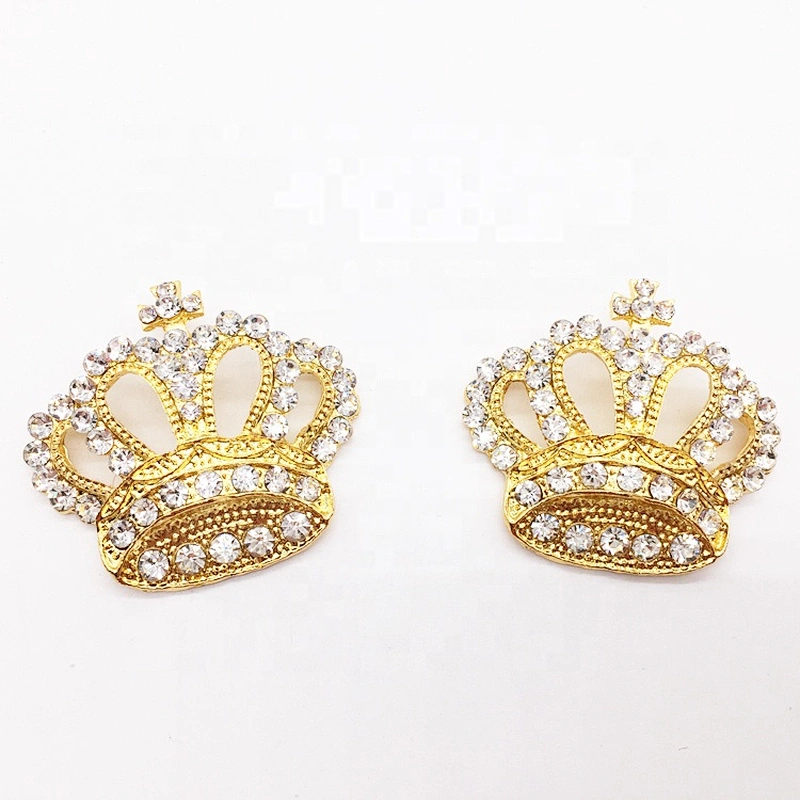 Vintage high fashion crystal gold crown tiara rhinestone brooch