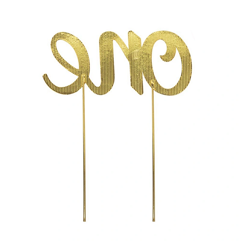 Customized First Birthday Decorations Gold One Cake Topper