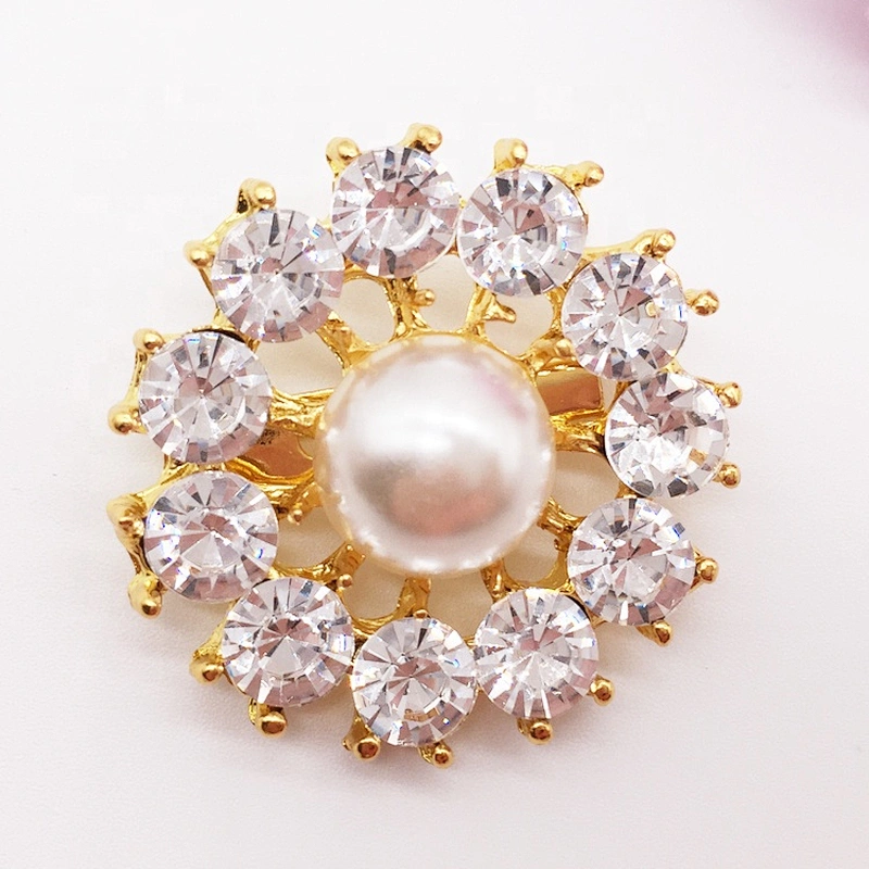 fashion cheap small size korean pearl brooch for wedding invitation card