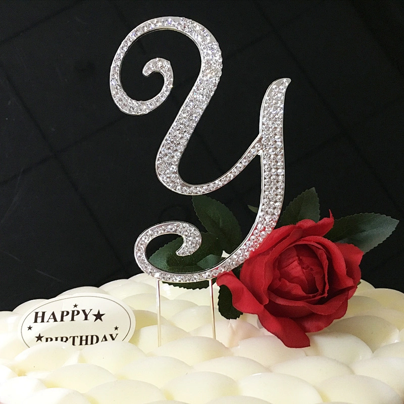 Letter A to Z bling letter crystal wedding cake toppers