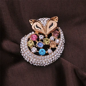Wholesale fashion aluminium alloy rhinestone brooches Crystal Scarf Hijab Pins Clips