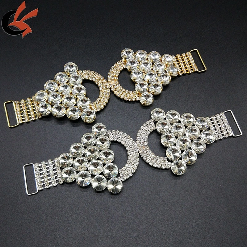 Luxurious platong gold sparkly crystal rhinestone swimwear bikini connector