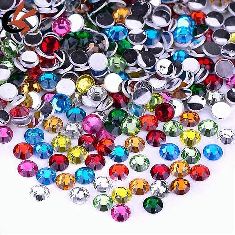Custom Round Sew On Assorted color Loose Acrylic Rhinestone