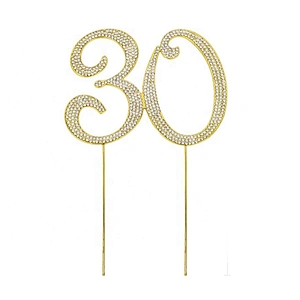 12cm yellow rhinestone gold number 50 for anniversaries cake decoration