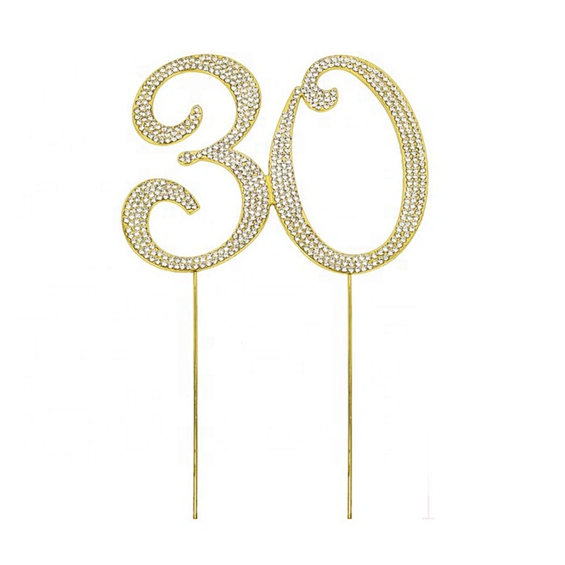 12cm yellow rhinestone gold number 50 for anniversaries cake decoration