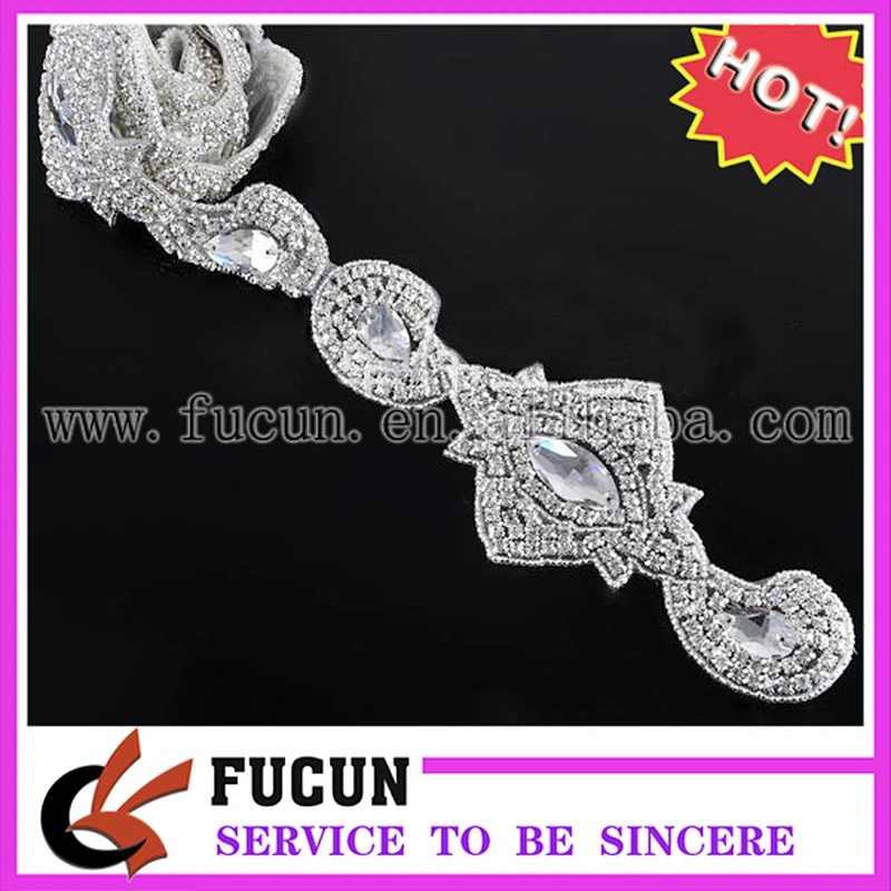 crystal rhinestone  trim for wedding bride sash decoration