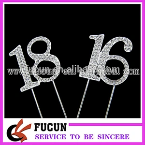 best selling items rhinestone number cake topper wedding decoration/party supplier