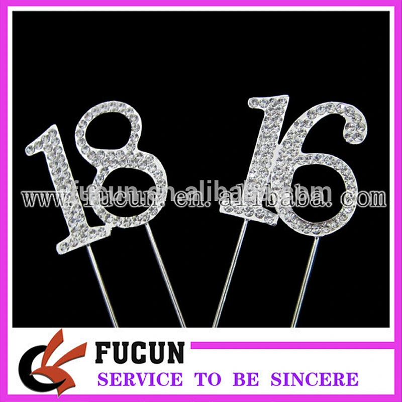 best selling items rhinestone number cake topper wedding decoration/party supplier