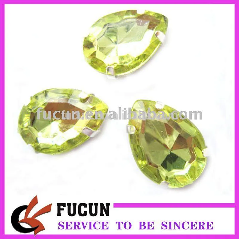 China wholesale teardrop acrylic rhinestone with metal claw