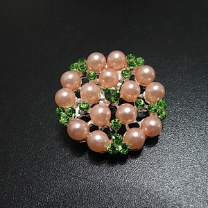cheap flower rhinestone colorful pearl brooch, small pearl brooch pin
